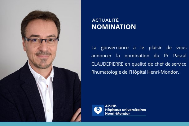 Nomination - Pr Pascal CLAUDEPIERRE
